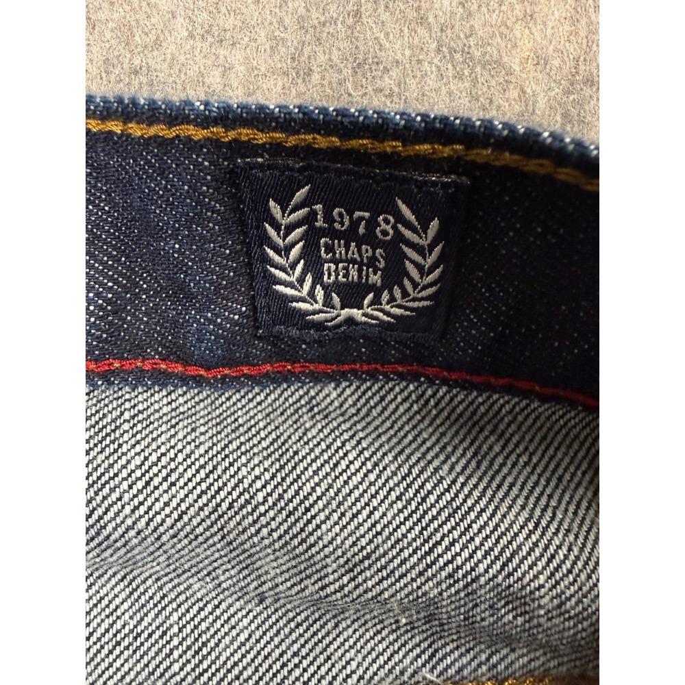 Chaps Denim Mens 36x32 Straight Fit Jeans Dark Wash 100% Cotton 1978 RN41381 - Picture 3 of 8